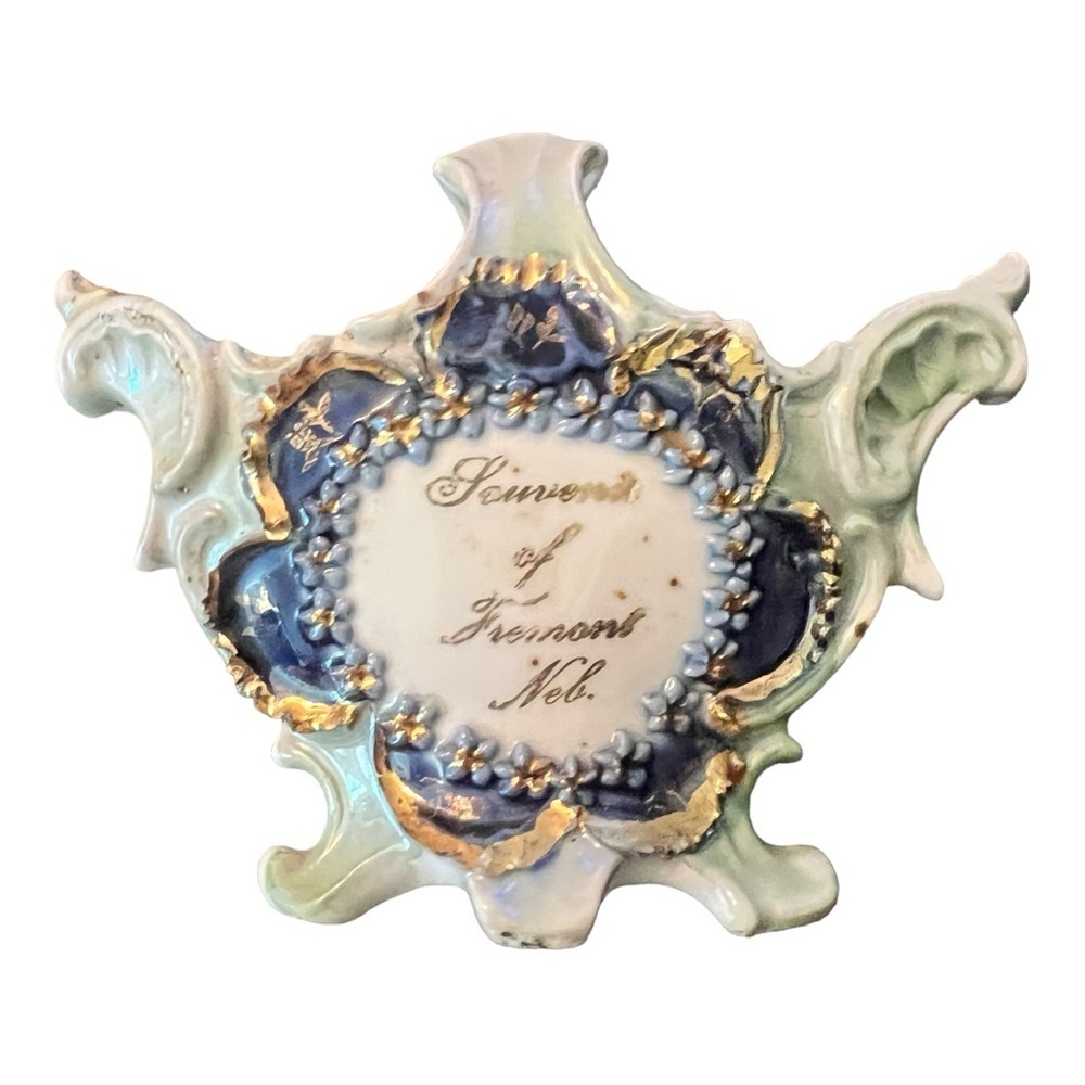 Vintage 1900's‎ Fremont, NE Ceramic Porcelain Souvenir Basket 4x5 Germany